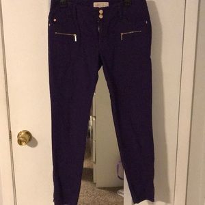 Michael Kors purple denim skinny jeans